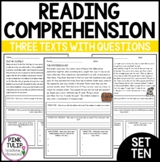 Comprehension Worksheets - Reading Strategies Set #10