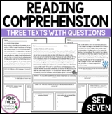 Comprehension Worksheets - Reading Strategies Set #7