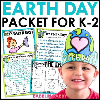 Preview of Earth Day Activities for Kindergarten Craft Earth Day Word Search Crown Writing