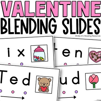 Preview of Valentine's Day Activities CVC Words Blending Slides Decoding Digital Resource