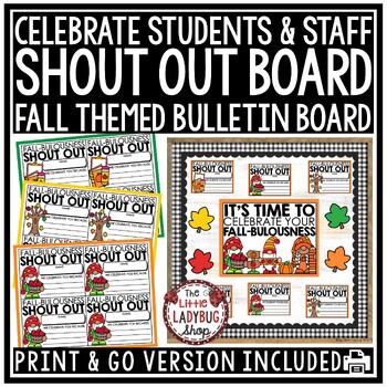 Preview of Fall October November Student and Teacher Shout Out Bulletin Board Door Idea