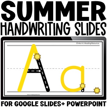 Preview of *$1 DEAL* Handwriting Practice for Letter Writing SUMMER Letter Formation Slides