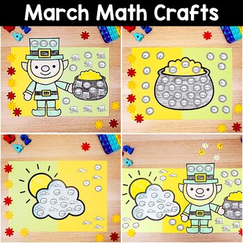 Preview of March St Patricks Day Math Crafts Addition Subtraction Multiplication Division
