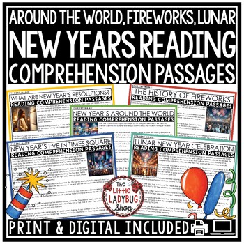 Preview of Fireworks January Lunar New Year Around the World Reading Comprehension Passages