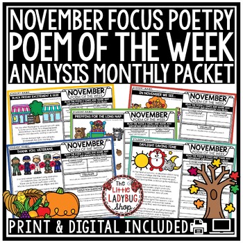 Poem of the Week November Fall Poetry Analysis Reading Comprehension ...