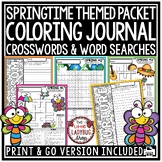 Coloring Pages Spring Journal Writing Prompts Crossword Pu