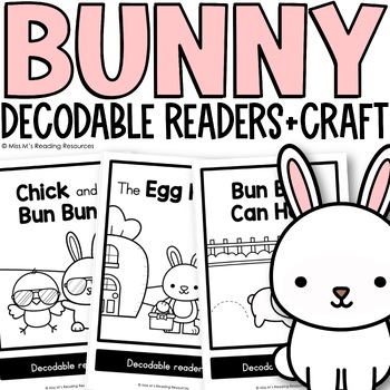 Preview of Spring Craft Decodable Readers Kindergarten Bunny Bulletin Board Easter Craft