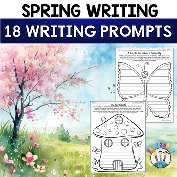 Preview of Spring Writing Prompts for March April May Writing Activities