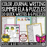 Summer Coloring Pages Journal Writing Summer Crossword Puz
