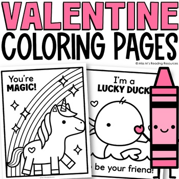 Preview of Valentines Day Coloring Pages Valentine's Day Activities Friendship Cards