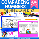 Kindergarten Math Comparing Numbers Worksheets to 10 and 20
