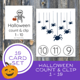 $1 DOLLAR DEAL Halloween Count & Clip Math Activity Cards 