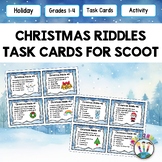 Christmas Riddles Task Cards Who Am I? SCOOT Holiday Party