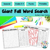 GIANT Fall Word Search Puzzle Activity | October Word Sear