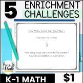 $1 Deal Math Enrichment Activities Early Finishers & Gifte