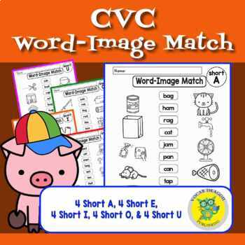 Preview of $1 Dollar Deal: CVC Word-Image Match | Print & EASEL | Short Vowel Word Activity