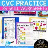 CVC Worksheets Cut and Paste Kindergarten Practice