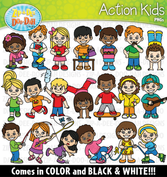 Preview of Action Kids Clipart {Zip-A-Dee-Doo-Dah Designs}