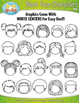 Preview of Blank Face Kid Characters Clipart {Zip-A-Dee-Doo-Dah Designs}