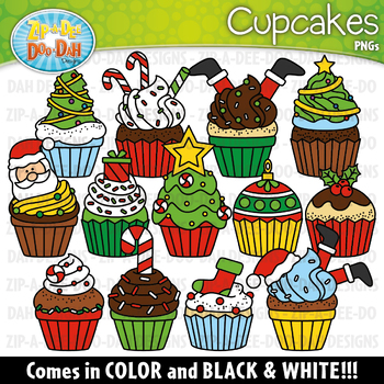 Preview of Christmas Cupcakes Clipart Set {Zip-A-Dee-Doo-Dah Designs}