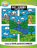 Day Background Scenes Color By Code Clipart {Zip-A-Dee-Doo