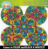 Earth Day Mandalas Color By Code Clipart {Zip-A-Dee-Doo-Da