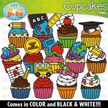 Preview of Back To School Cupcakes Clipart Set {Zip-A-Dee-Doo-Dah Designs}