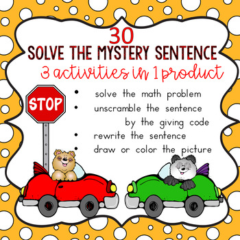 Preview of SPRING - SOLVE THE MYSTERY SENTENCE /MATH ADDITION AND SUBTRACTION