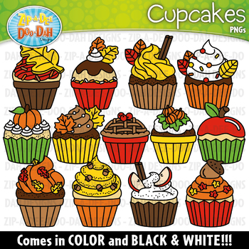 Preview of Fall Cupcakes Clipart Set {Zip-A-Dee-Doo-Dah Designs}