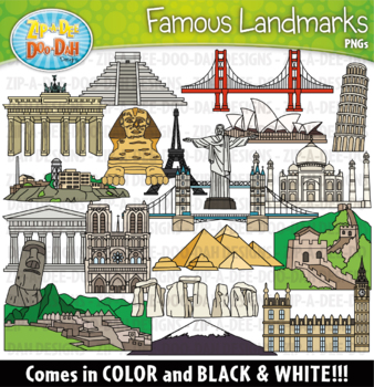 Preview of Around The World Famous Landmarks Clipart Set {Zip-A-Dee-Doo-Dah Designs}