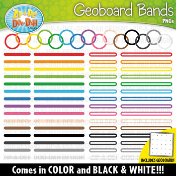 Preview of Geoboard Rubber Bands Clipart {Zip-A-Dee-Doo-Dah Designs}