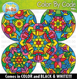 Independence Day Mandalas Color By Code Clipart {Zip-A-Dee