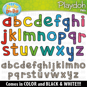Preview of Lowercase Alphabet Letters Playdoh / Clay Clipart {Zip-A-Dee-Doo-Dah Designs}