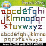 Lowercase Alphabet Letters Popsicle Sticks Clipart {Zip-A-