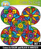 Mandalas Color By Code Clipart Set 1 {Zip-A-Dee-Doo-Dah Designs}