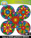 Mandalas Color By Code Clipart Set 2 {Zip-A-Dee-Doo-Dah Designs}