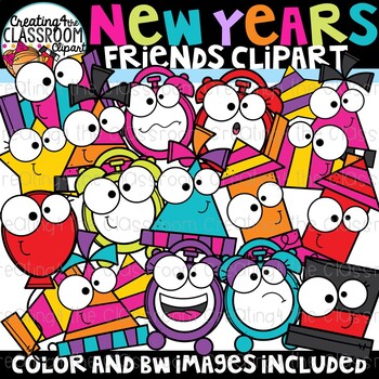 Preview of New Years Friends Clipart {New Years Clipart}