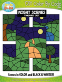 Night Background Scenes Color By Code Clipart {Zip-A-Dee-D