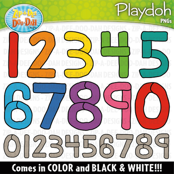 Preview of Numbers Playdoh / Clay Clipart {Zip-A-Dee-Doo-Dah Designs}