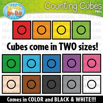 Preview of Rainbow Counting Cubes Clipart {Zip-A-Dee-Doo-Dah Designs}