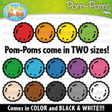 Rainbow Fuzzy Pom-Poms Clipart {Zip-A-Dee-Doo-Dah Designs}