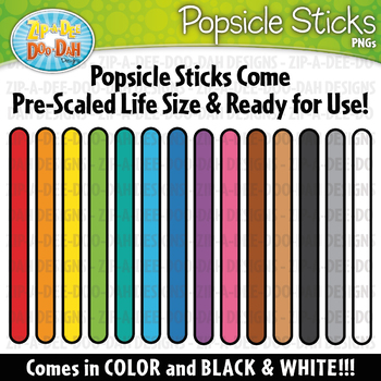 Rainbow Popsicle Sticks Clipart {Zip-A-Dee-Doo-Dah Designs}