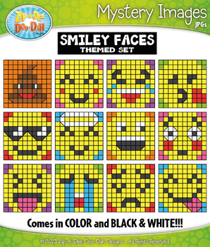 Preview of SMILEY FACES Mystery Images Clipart {Zip-A-Dee-Doo-Dah Designs}