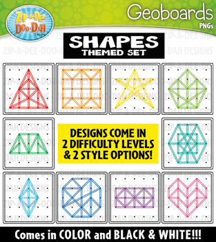 Preview of Shapes Geoboards Clipart {Zip-A-Dee-Doo-Dah Designs}