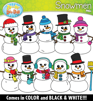 Snowmen Characters Clipart Set {Zip-A-Dee-Doo-Dah Designs} | TPT