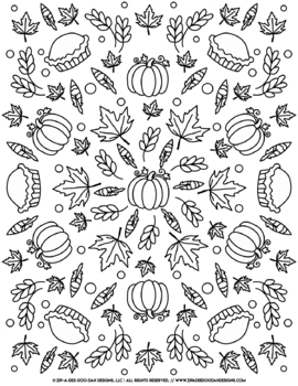 Thanksgiving Doodle Coloring Pages Volume 1 {Zip-A-Dee-Doo-Dah Designs}