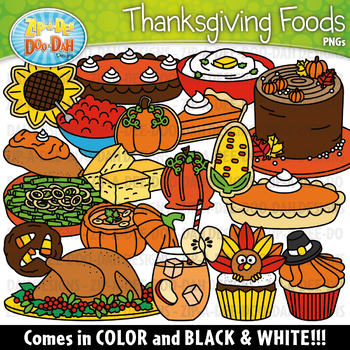 Thanksgiving Foods Clipart Set {Zip-A-Dee-Doo-Dah Designs} | TPT