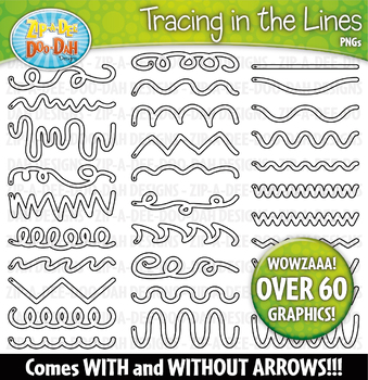 Preview of Tracing in the Lines Clipart Set {Zip-A-Dee-Doo-Dah Designs}
