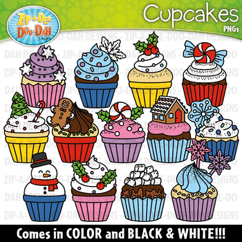 Preview of Winter Cupcakes Clipart Set {Zip-A-Dee-Doo-Dah Designs}