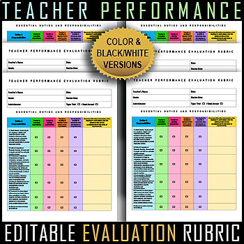 Preview of Teacher Evaluation Assessment Performance for Principals & Administrators! SALE!